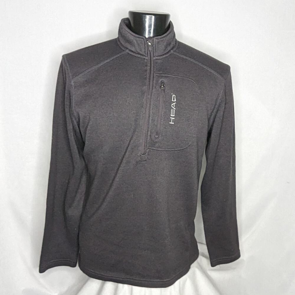 Head Men's 1/4 Zip Fleece Pullover Large Black Sweater